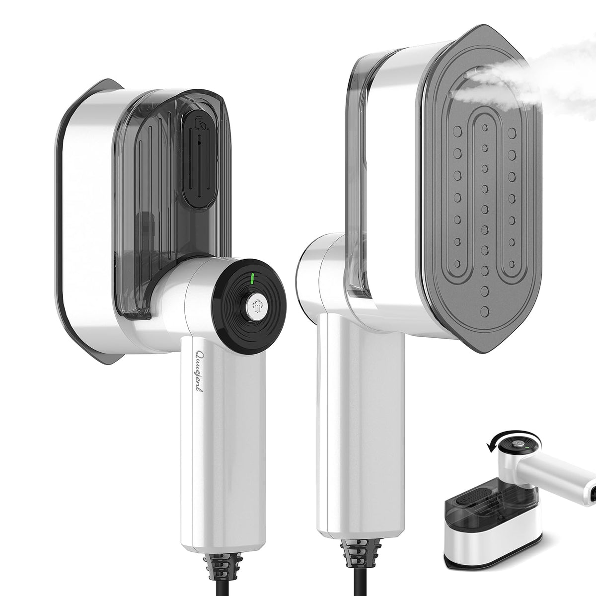Quuejenl Travel Steamer in compact design, ideal for easy packing and on-the-go refreshment.