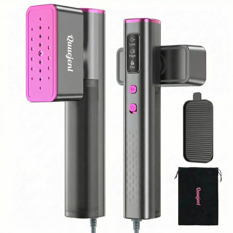 Quuejenl travel-steamer-compact-design shows a compact form for easy packing.