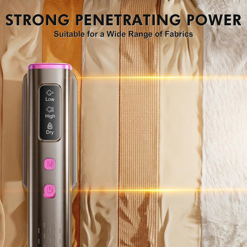 Quuejenl travel-steamer-ergonomic-portability is lightweight for one-handed operation.