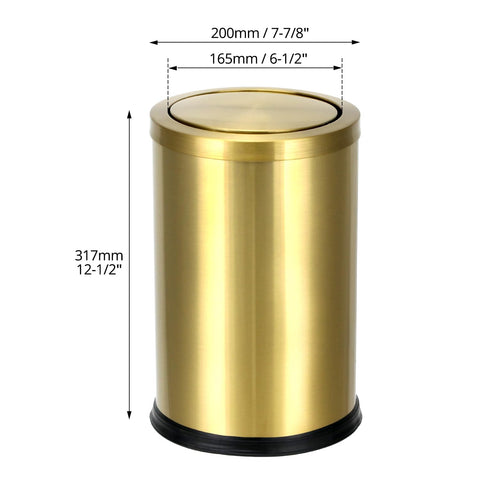 QWORK antique gold trash can fingerprint-resistant finish stays clean