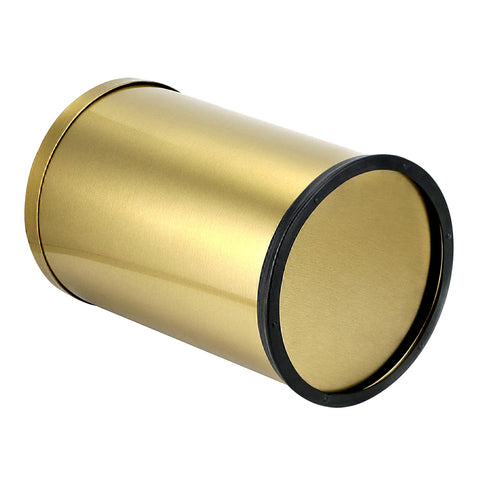 QWORK antique gold trash can swing lid in action for quiet use