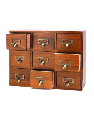 QWORK desk drawer organizer front view showing sturdy wooden cabinet for organized storage