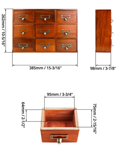 QWORK nine-drawer interior layout with compartments for small items