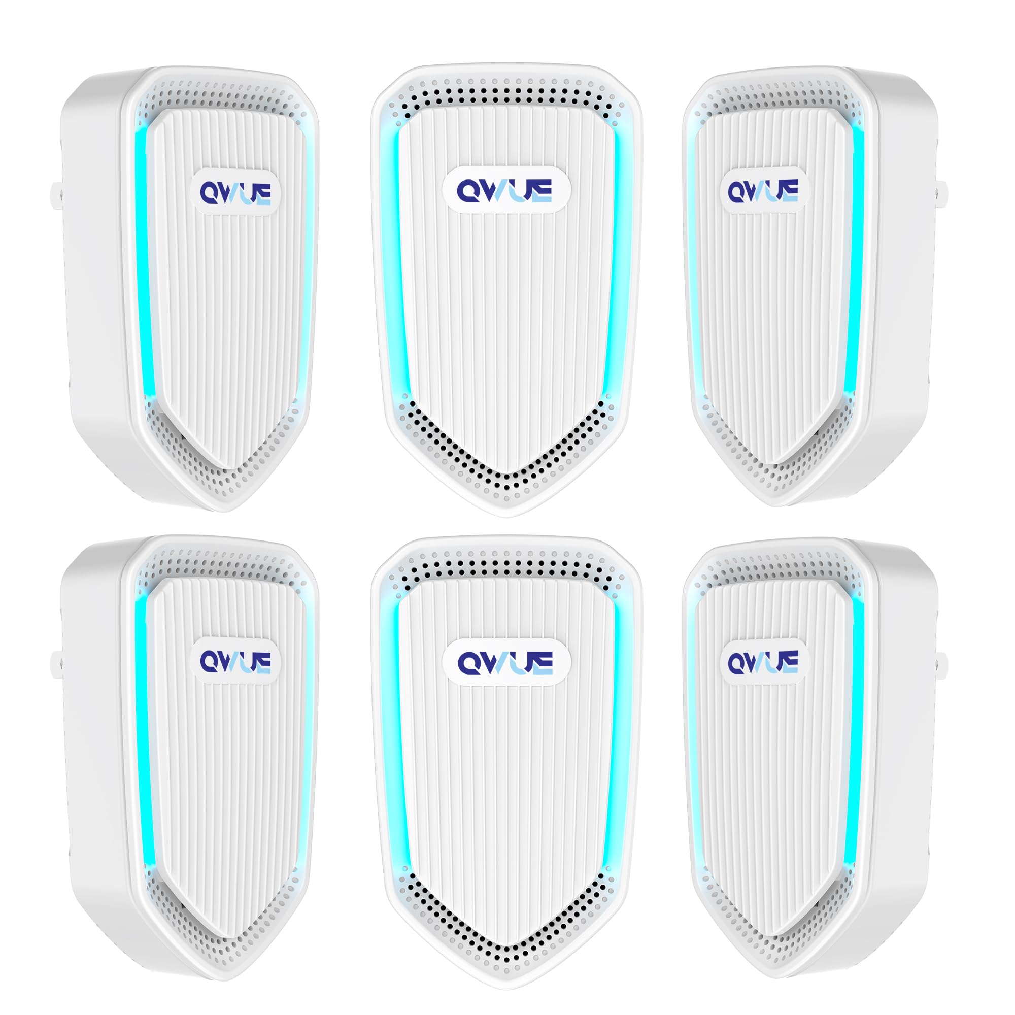 QWUE 6Pack Air Ionizer plug-in front view, compact purifier for small spaces.