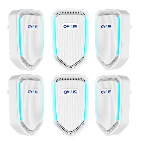 QWUE 6Pack Air Ionizer plug-in front view, compact purifier for small spaces.