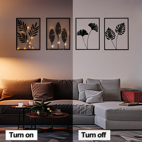 QXSXKJ wall art with light strips adds warm ambience.