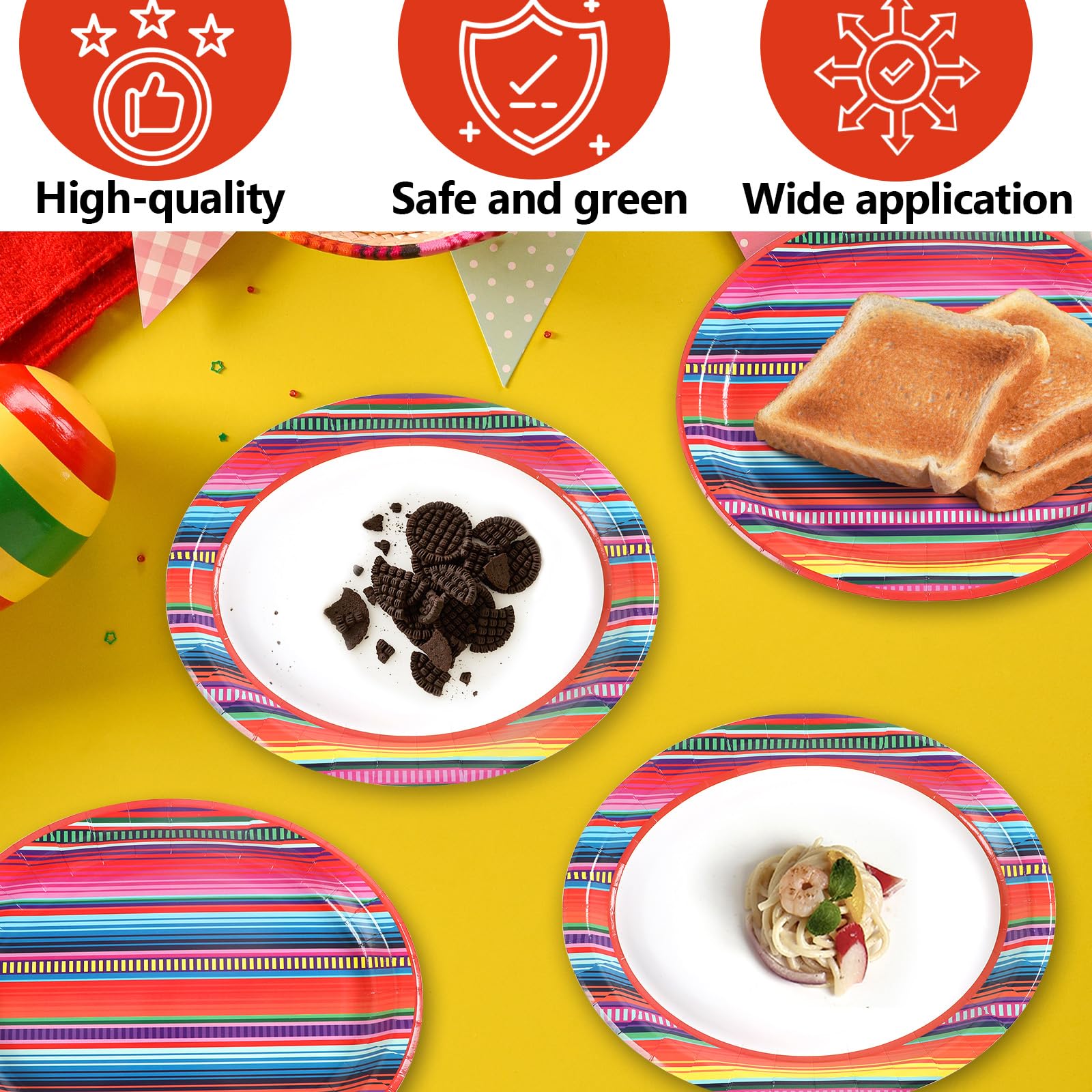 Qyeahkj 11-inch fiesta plates offer ample space for main courses.