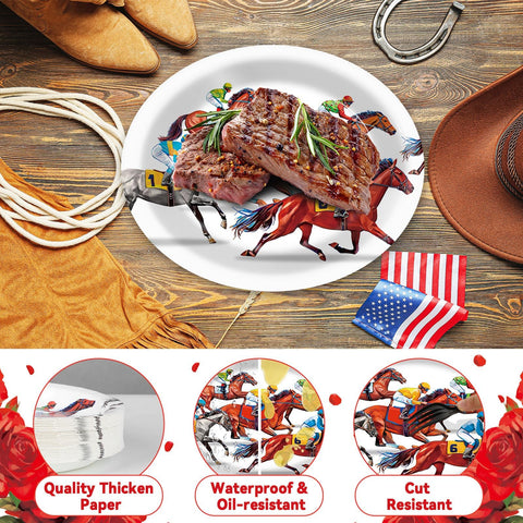 Qyeahkj 50-piece Derby Day plates simplify party prep and cleanup