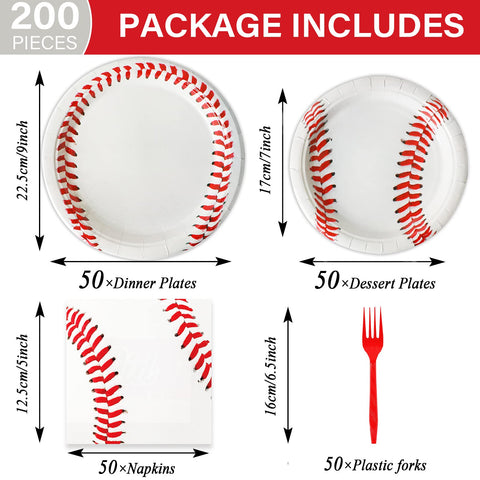 Qyeahkj baseball dessert plates 7in with coordinating design for stylish servings.