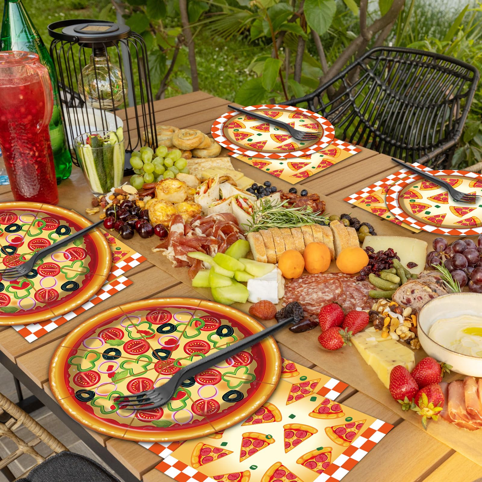 Qyeahkj colorful pizza theme decor visual for festive celebration.