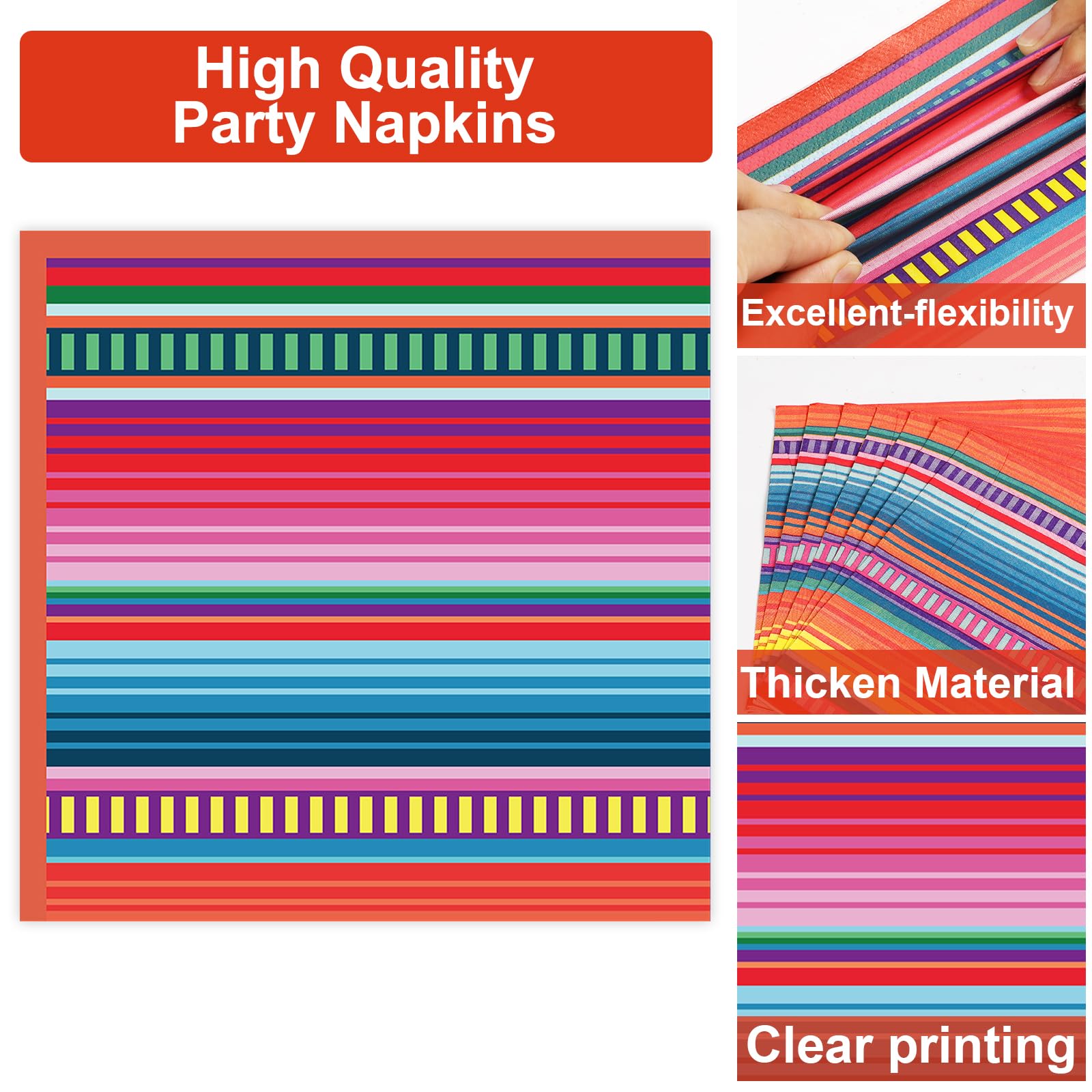Qyeahkj Colorful striped decor pack — vibrant accents to enhance festive ambiance