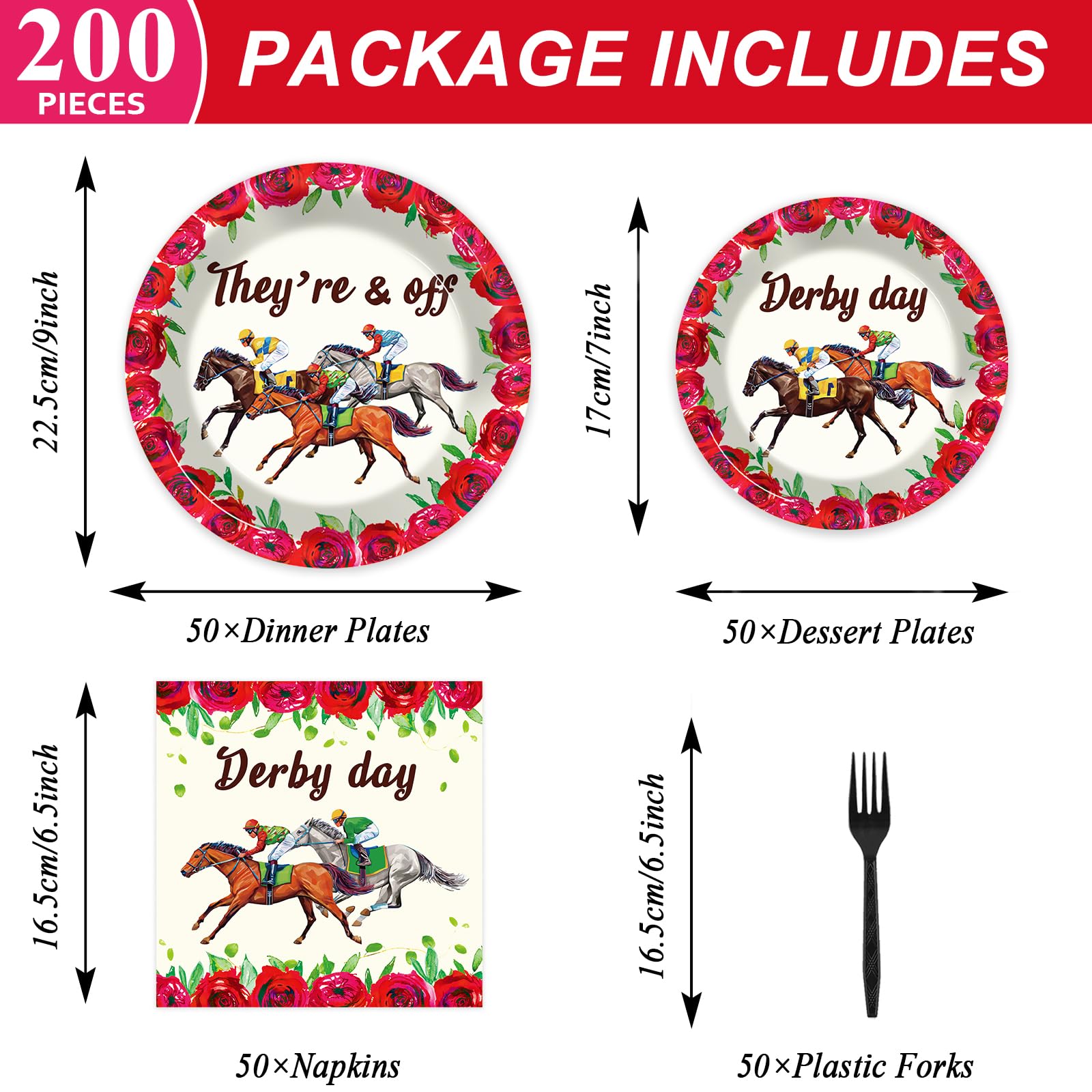 Qyeahkj Derby Day dessert plates add festive flair and quick post-party cleanup.