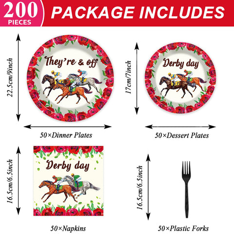 Qyeahkj Derby Day dessert plates add festive flair and quick post-party cleanup.