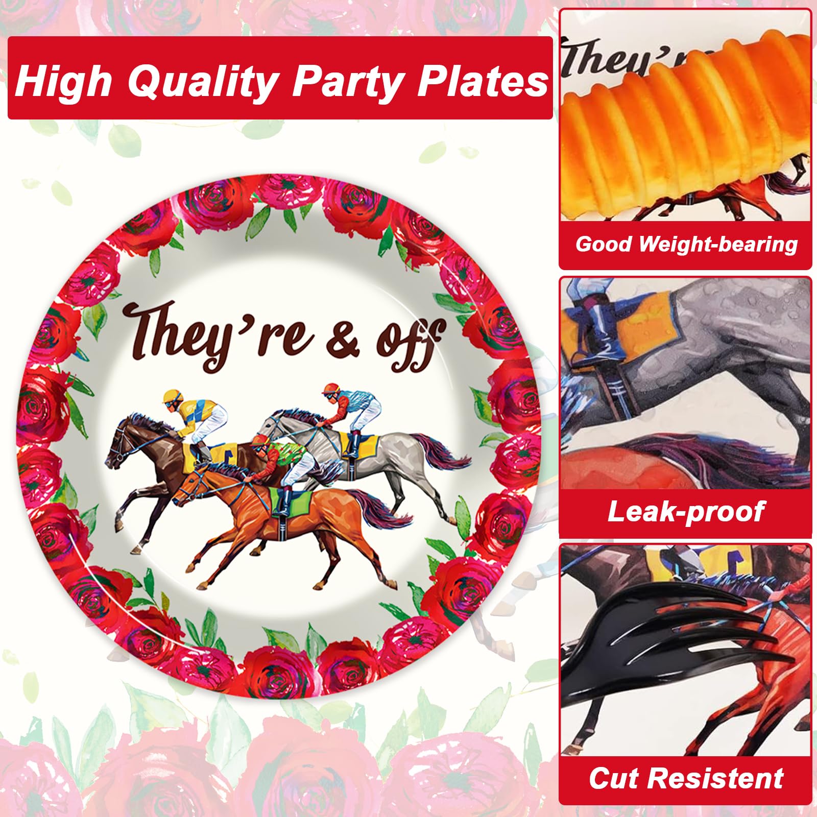 Qyeahkj Derby Day napkins with derby text support quick cleanups and cohesive decor.