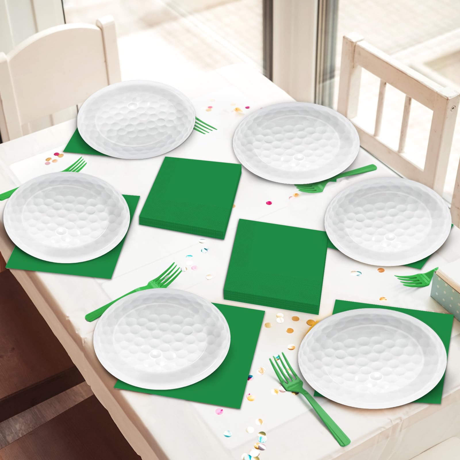 Qyeahkj golf party decor closeup shows vibrant patterns and quality print.