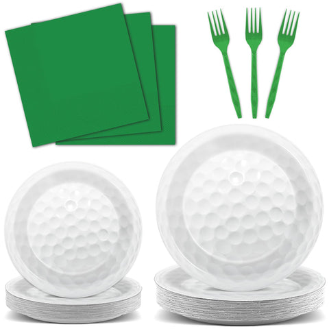 Qyeahkj golf party plates 9-inch for a vibrant table setting and easy cleanup.