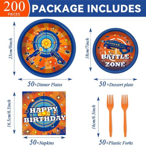 Qyeahkj Gun Game dessert plates 7in, bold theme for quick servings