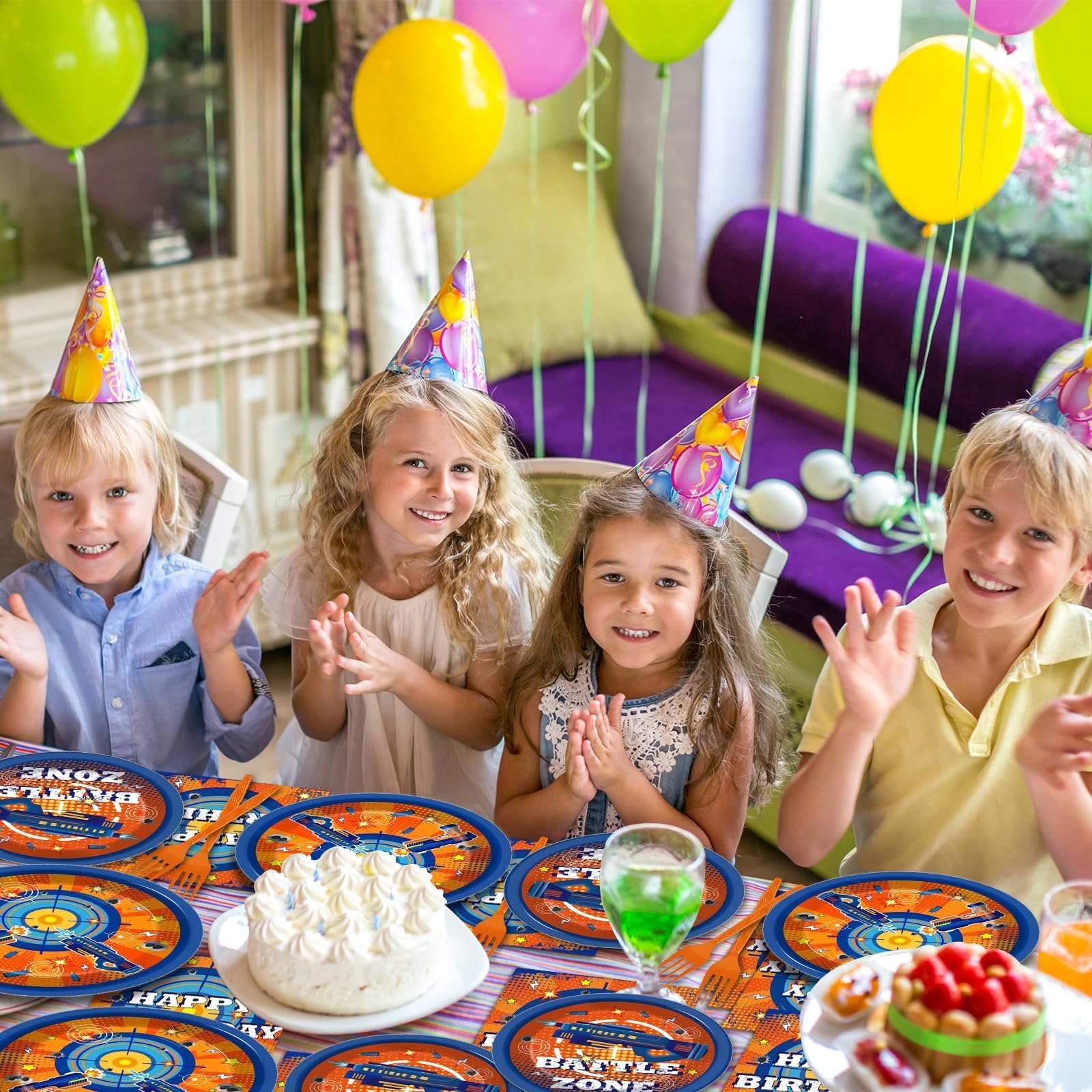 Qyeahkj Gunfight party tableware complete disposable set for effortless cleanup