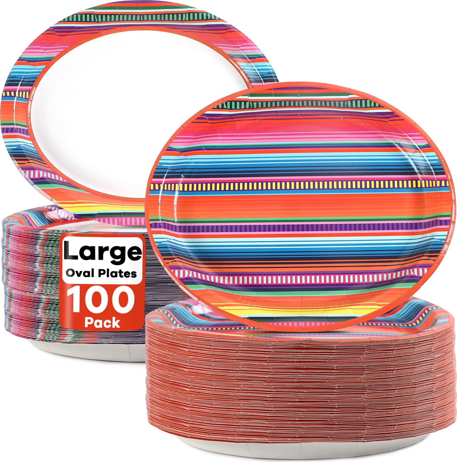 Qyeahkj Mexican fiesta plates set for quick party prep and cleanup.