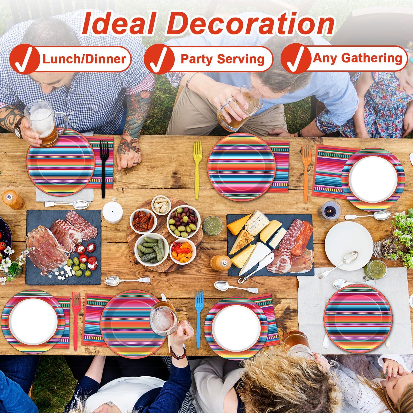 Qyeahkj Mexican Fiesta table decor enhances any party setup.