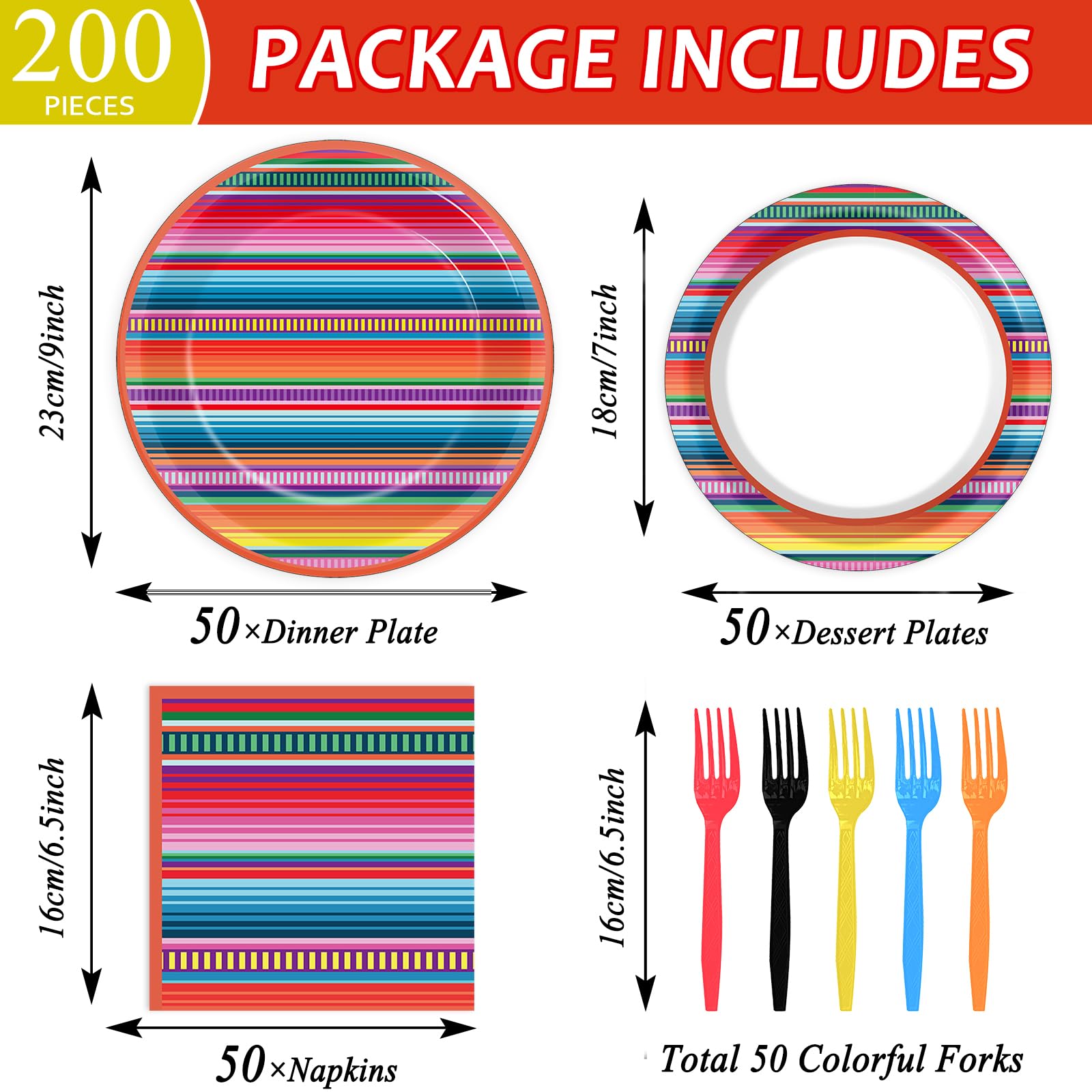 Qyeahkj Mexican plates 7-inch — convenient dessert plates for quick servings