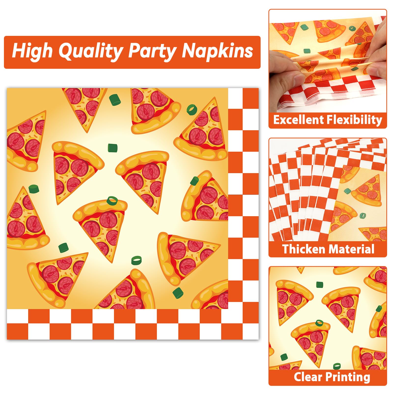 Qyeahkj pizza party tableware arrangement showcased for vibrant event setup.