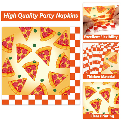 Qyeahkj pizza party tableware arrangement showcased for vibrant event setup.