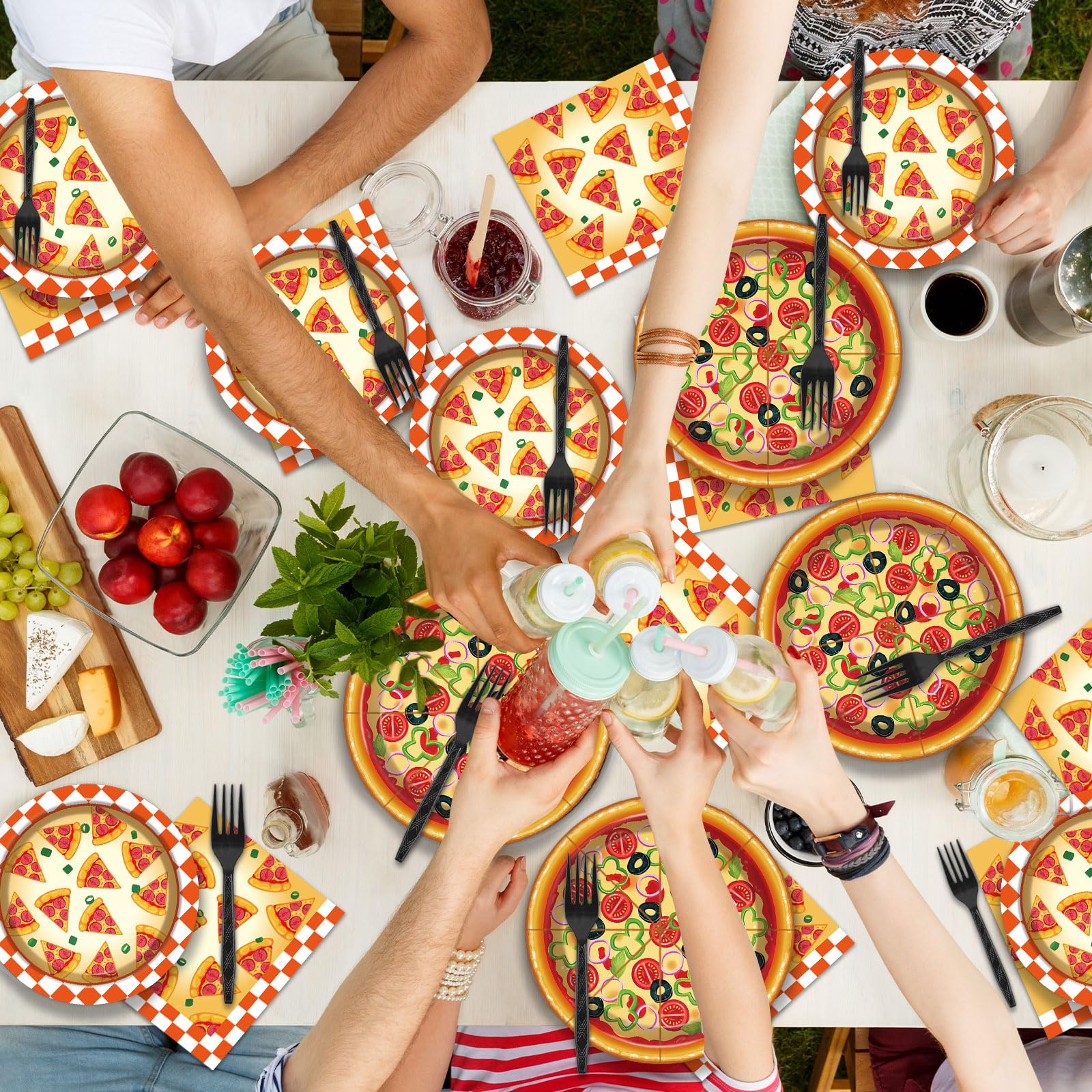 Qyeahkj quick-cleanup pizza party pack shown for fast post-event tidying.