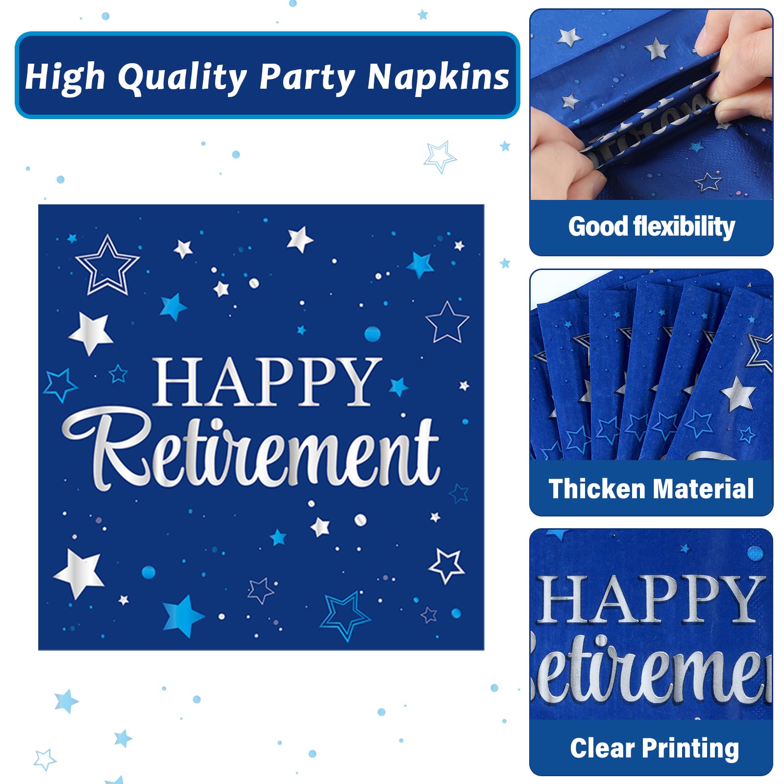 Qyeahkj retirement blue forks 50-pack sturdy disposable cutlery for seaside or nautical themes