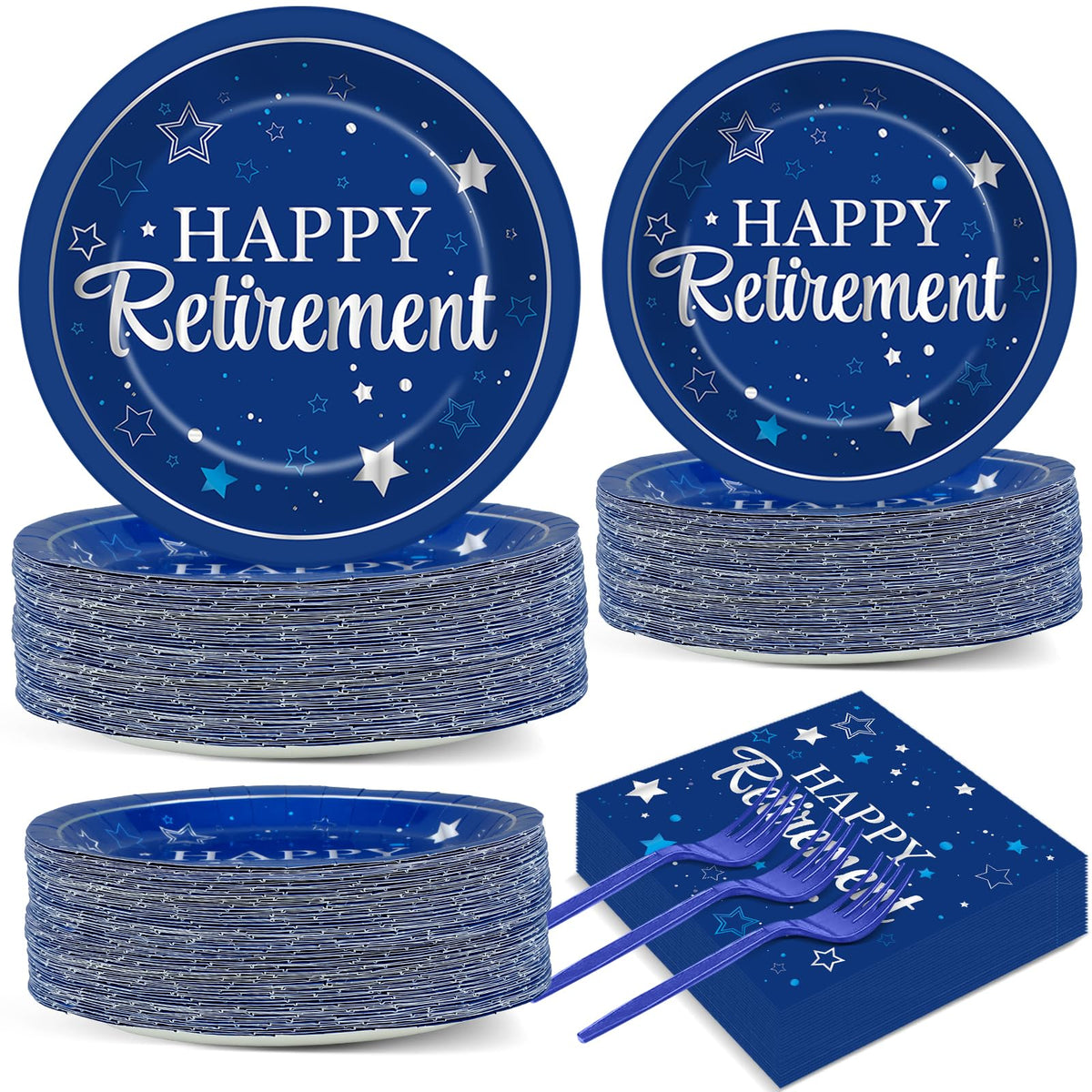 Qyeahkj retirement plates 9 inch sturdy disposable dinnerware for quick post-party cleanup