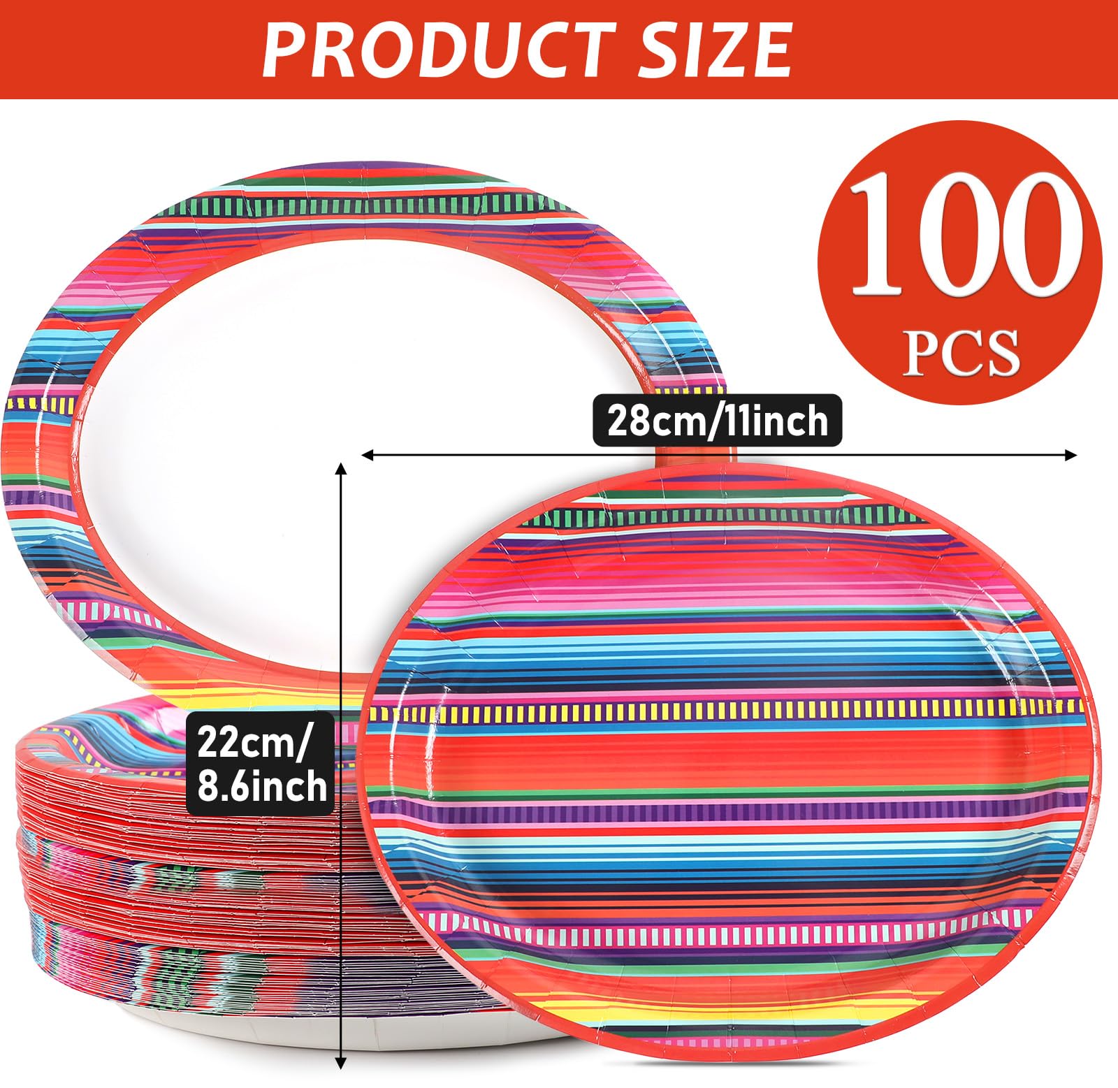 Qyeahkj serape-stripes pattern plates for vibrant table styling.
