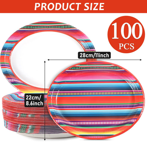 Qyeahkj serape-stripes pattern plates for vibrant table styling.