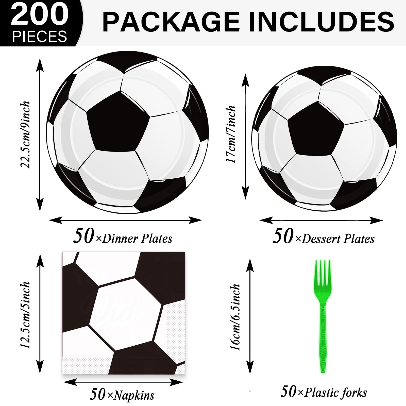 Qyeahkj soccer dessert plates 7in elevate desserts with style