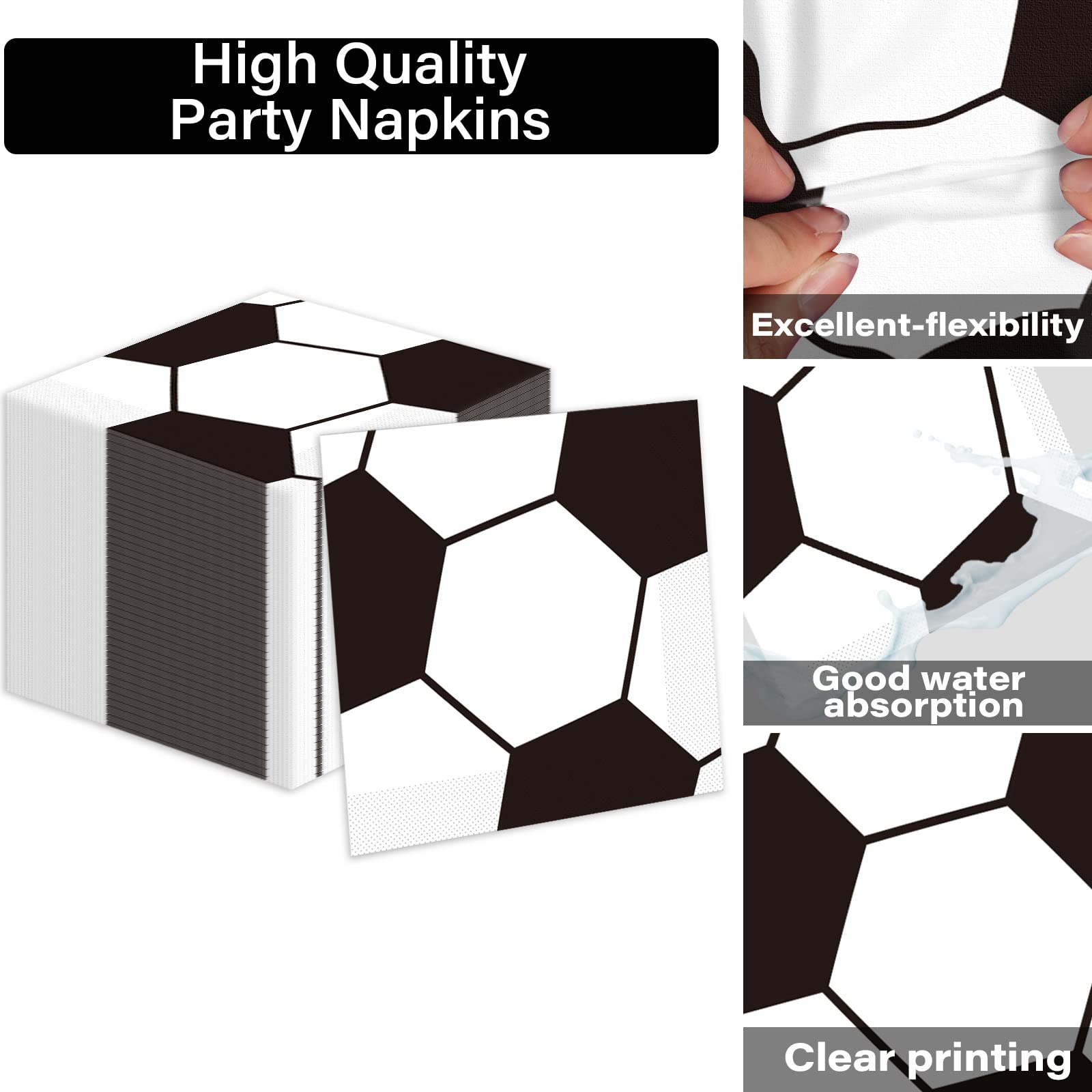 Qyeahkj soccer napkins 6-5in for quick cleanups during cheers