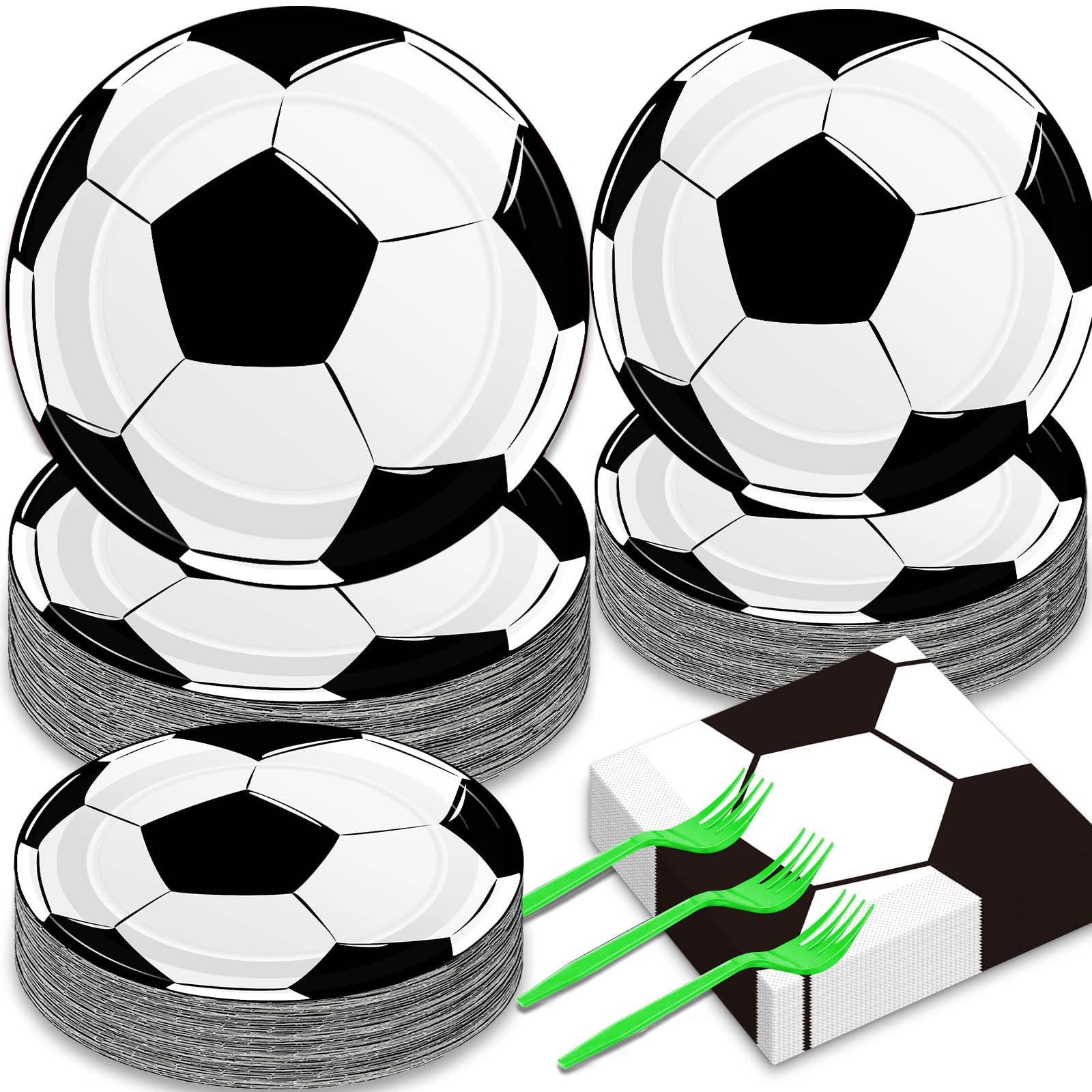 Qyeahkj soccer plates 9in for sturdy dining at a party
