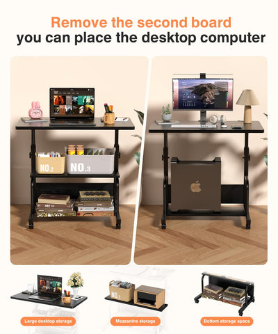 QZMDSM desk on wheels enables effortless movement between rooms.