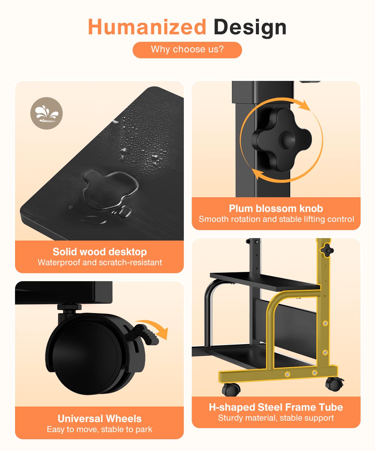 QZMDSM waterproof desk top is easy to wipe clean after busy work sessions.