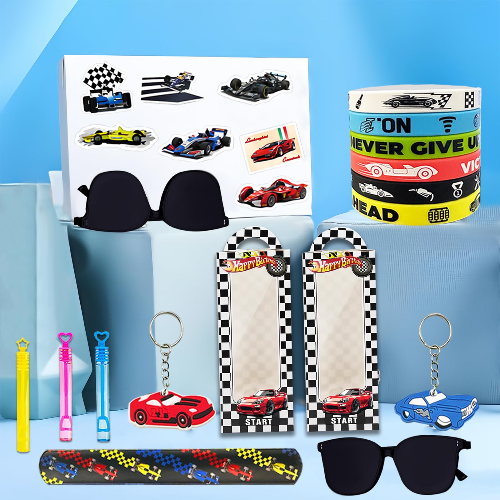 QZYCMHOO race car bubble wands add fun, twirling bubbles.