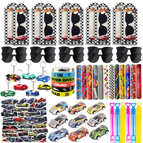 QZYCMHOO race car party favors boxes for vibrant birthday decor and gift packaging.