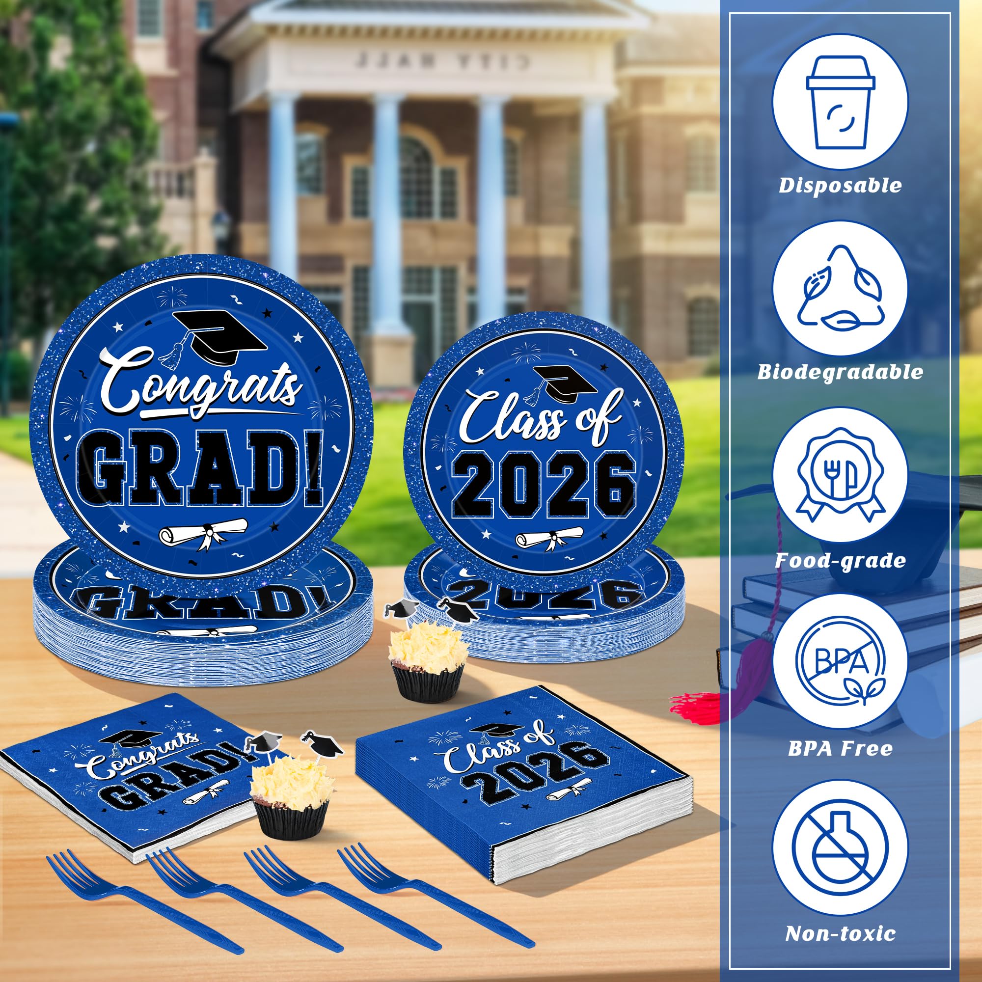 QZYL blue grad forks 6.3-inch sturdy for easy serving