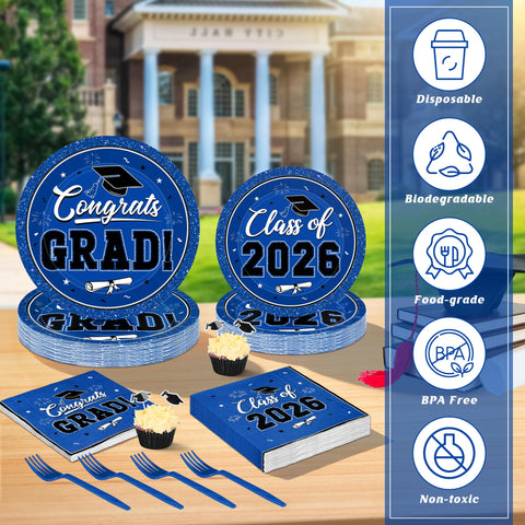 QZYL blue grad forks 6.3-inch sturdy for easy serving
