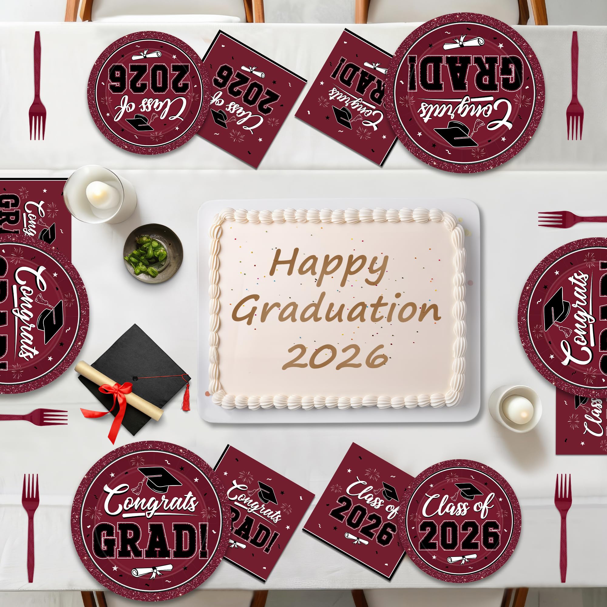 QZYL Congrats Grad 2026 motif ties pieces into a unified look.
