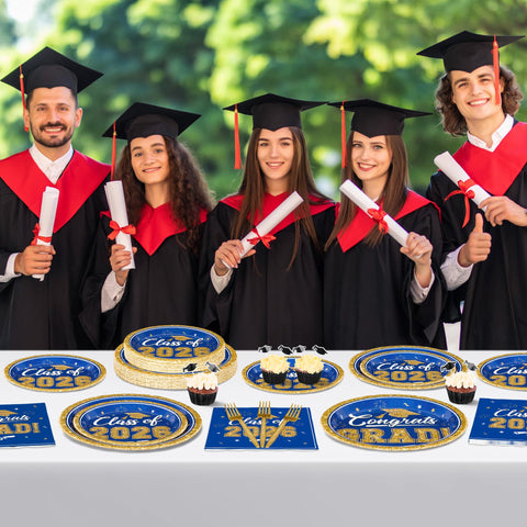 QZYL caps-scrolls graphic image in blue-gold for celebratory moments
