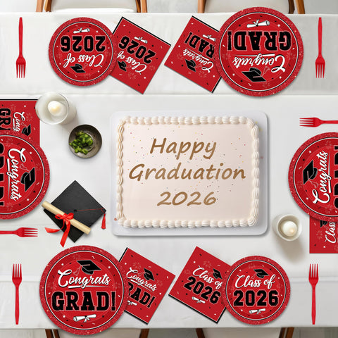 QZYL full 200-piece graduation set for effortless hosting of 50 guests