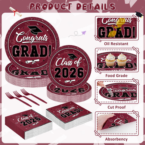 QZYL 6.5-inch napkins in burgundy offer moisture resistance and practical coverage.