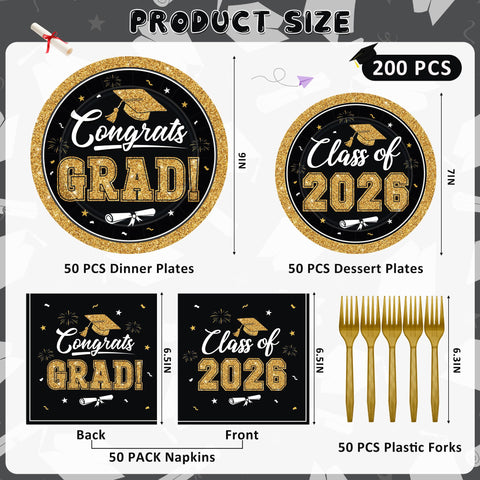QZYL graduation 7-inch dessert plates for a stylish, coordinated table.