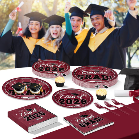 QZYL 200-piece set eases planning for 50 guests at graduation events.