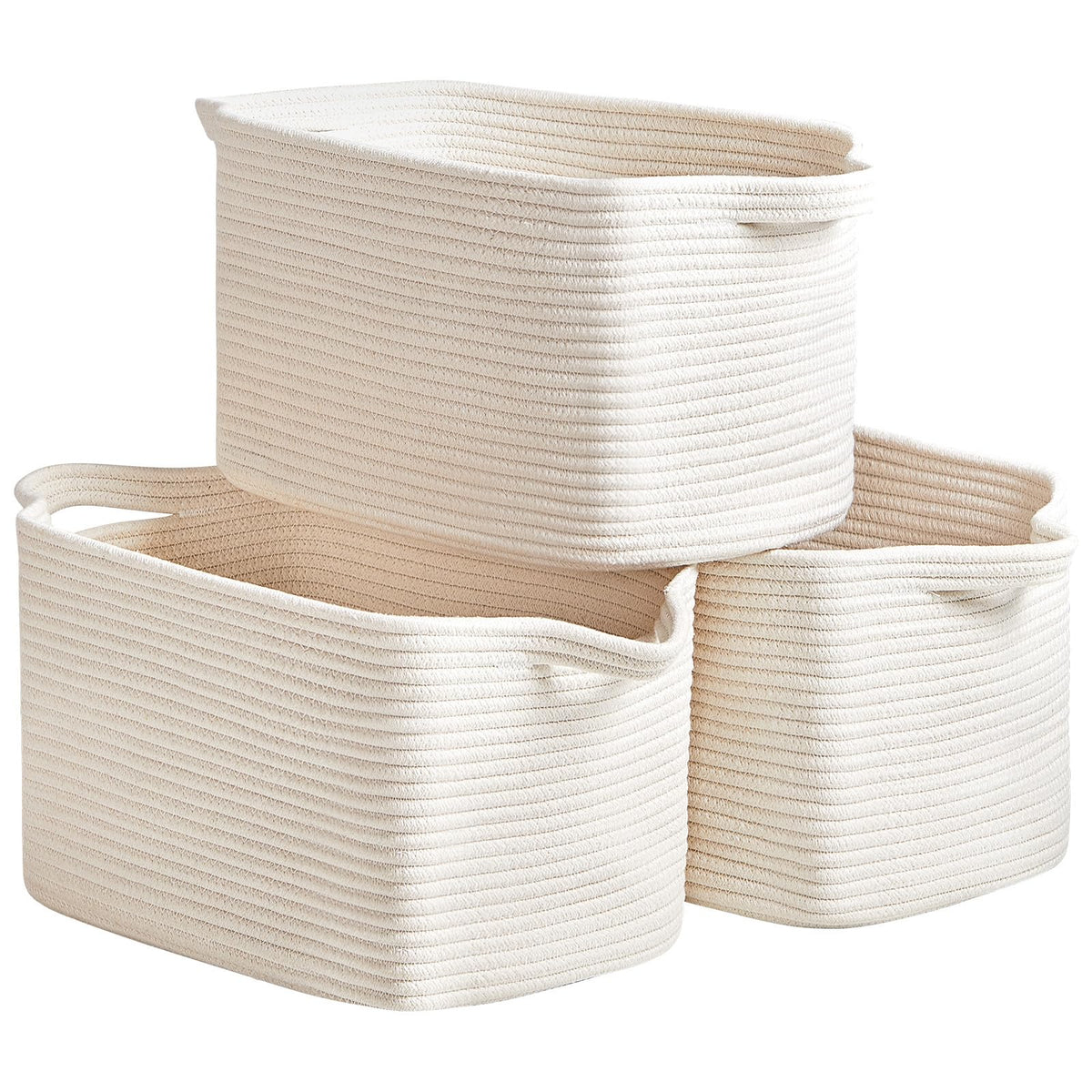R RUNKA cotton rope storage basket 15x10x9 with ample capacity for daily organization