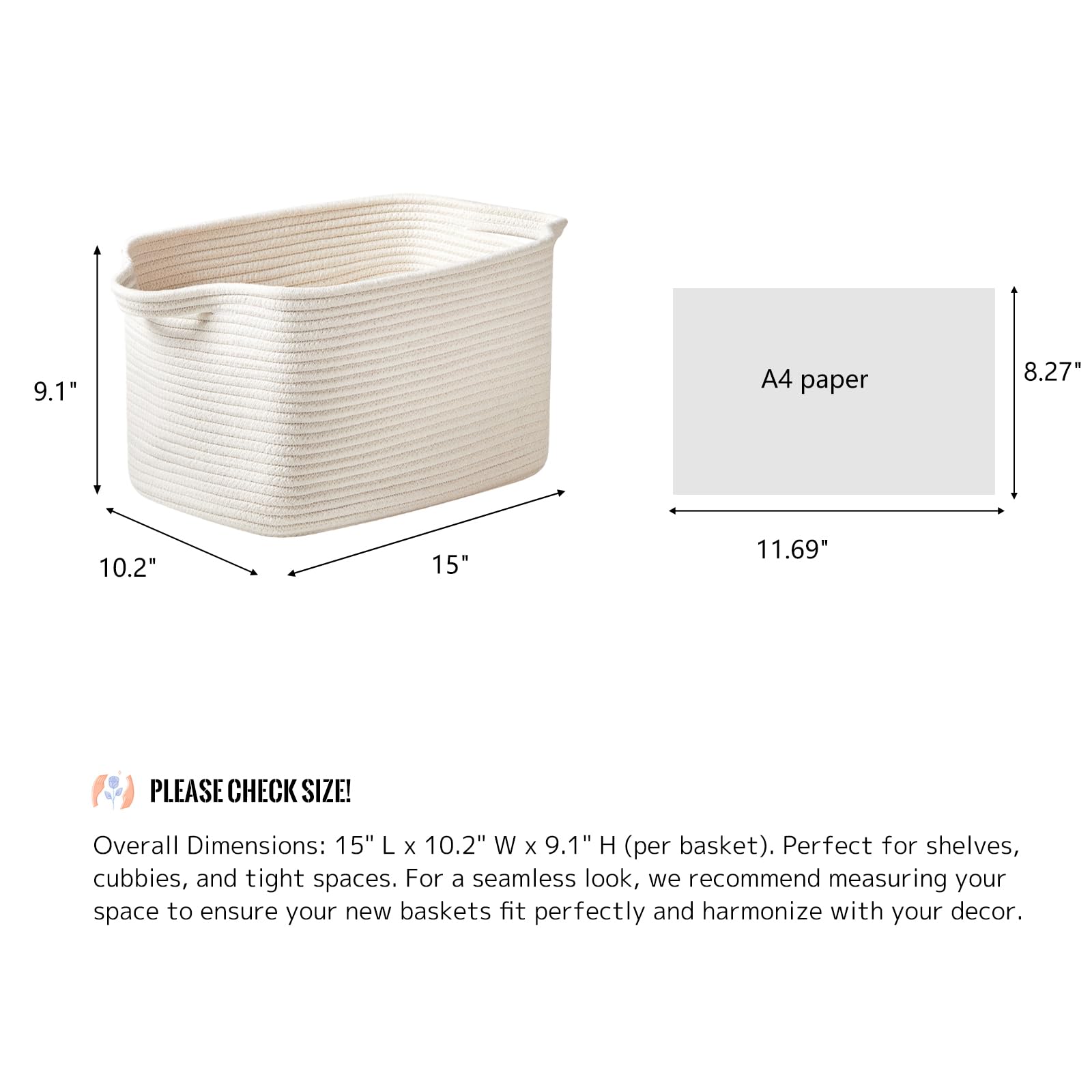 R RUNKA basket with built in handles showing portable design for easy transport