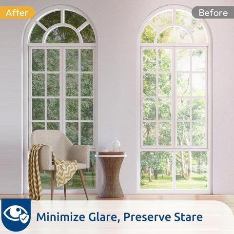 Rabbitgoo daytime privacy effect maintains light while blocking outside views.